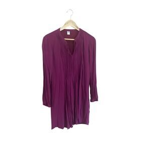 Old Navy | Boho Pleated Long Sleeve Tunic Blouse | Berry Purple | Medium
